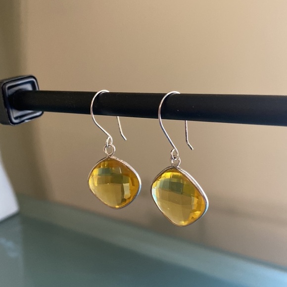 Jewelry - NEW 925 STERLING SILVER and Authentic Citrine Drop Earrings